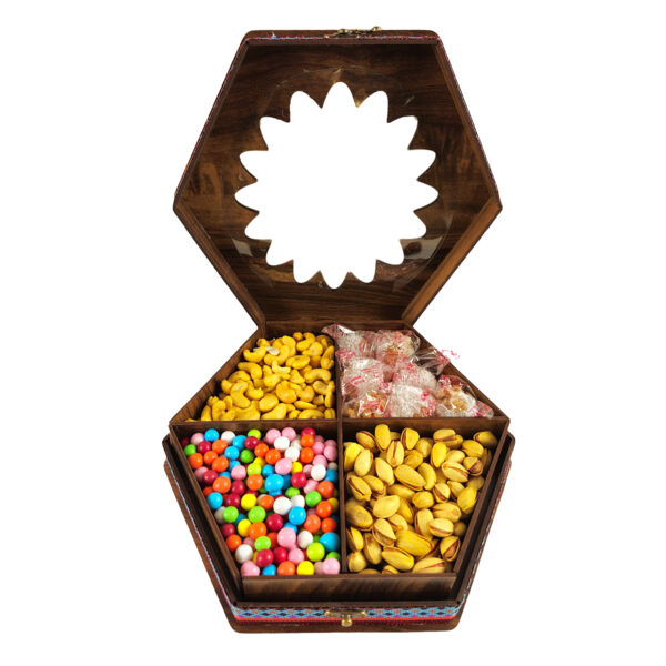 Gift Wooden Nut Box with Salty Pistachios, Cashews, and More – Perfect for Special Occasions1