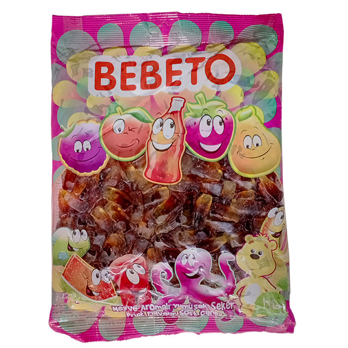 Halal Gummy Candy in Cola Bottle Shape – Bebeto 1000g Soft and Chewy Fruit-Flavored for Everyday Snacking