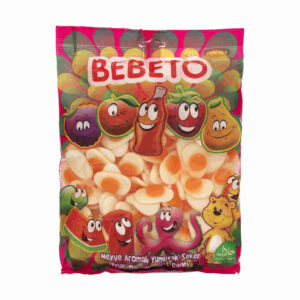 Halal Gummy Candy in Fried Egg Shape – Soft and Chewy Fruit Gummies by Bebeto 1000g
