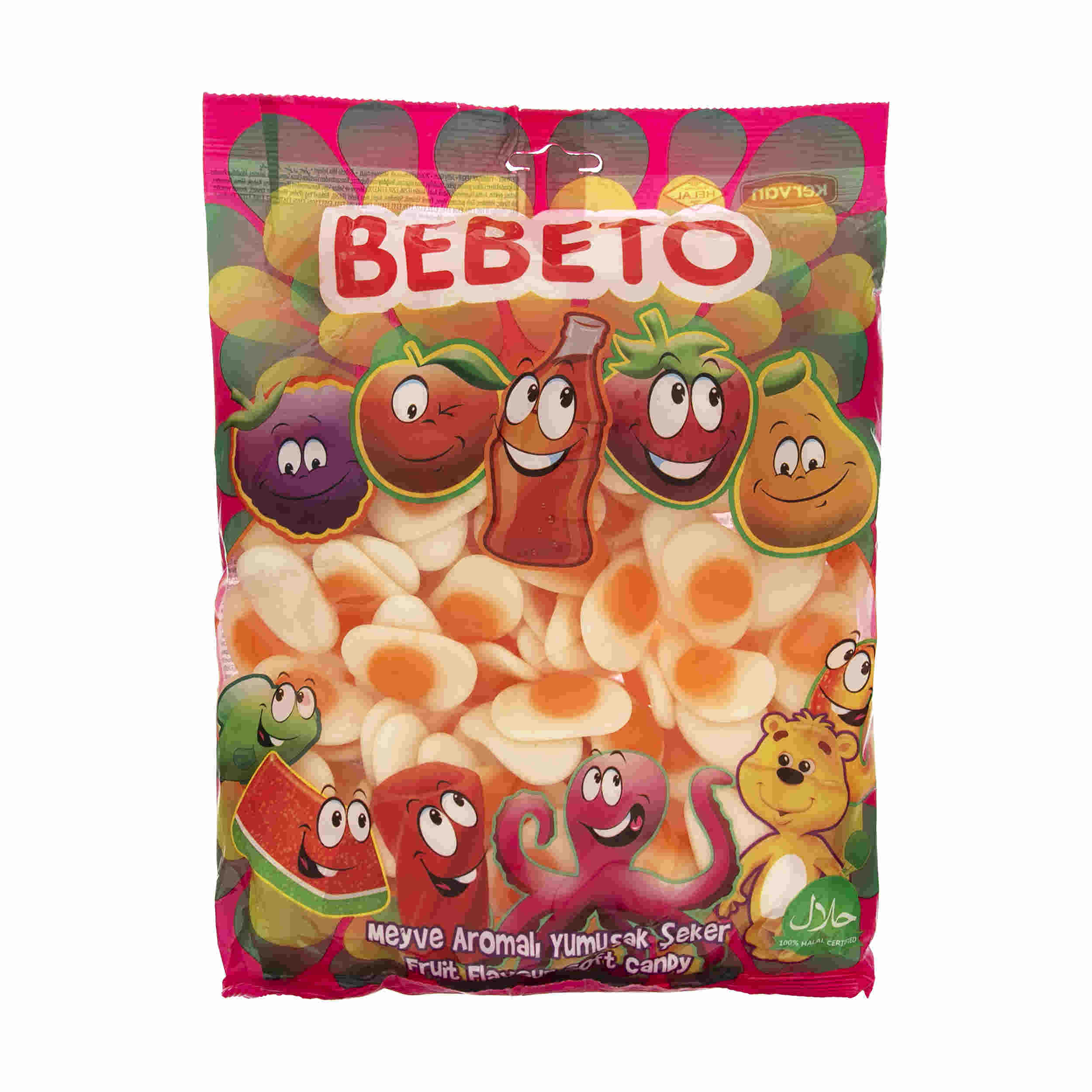 Halal Gummy Candy in Fried Egg Shape – Soft and Chewy Fruit Gummies by Bebeto 1000g