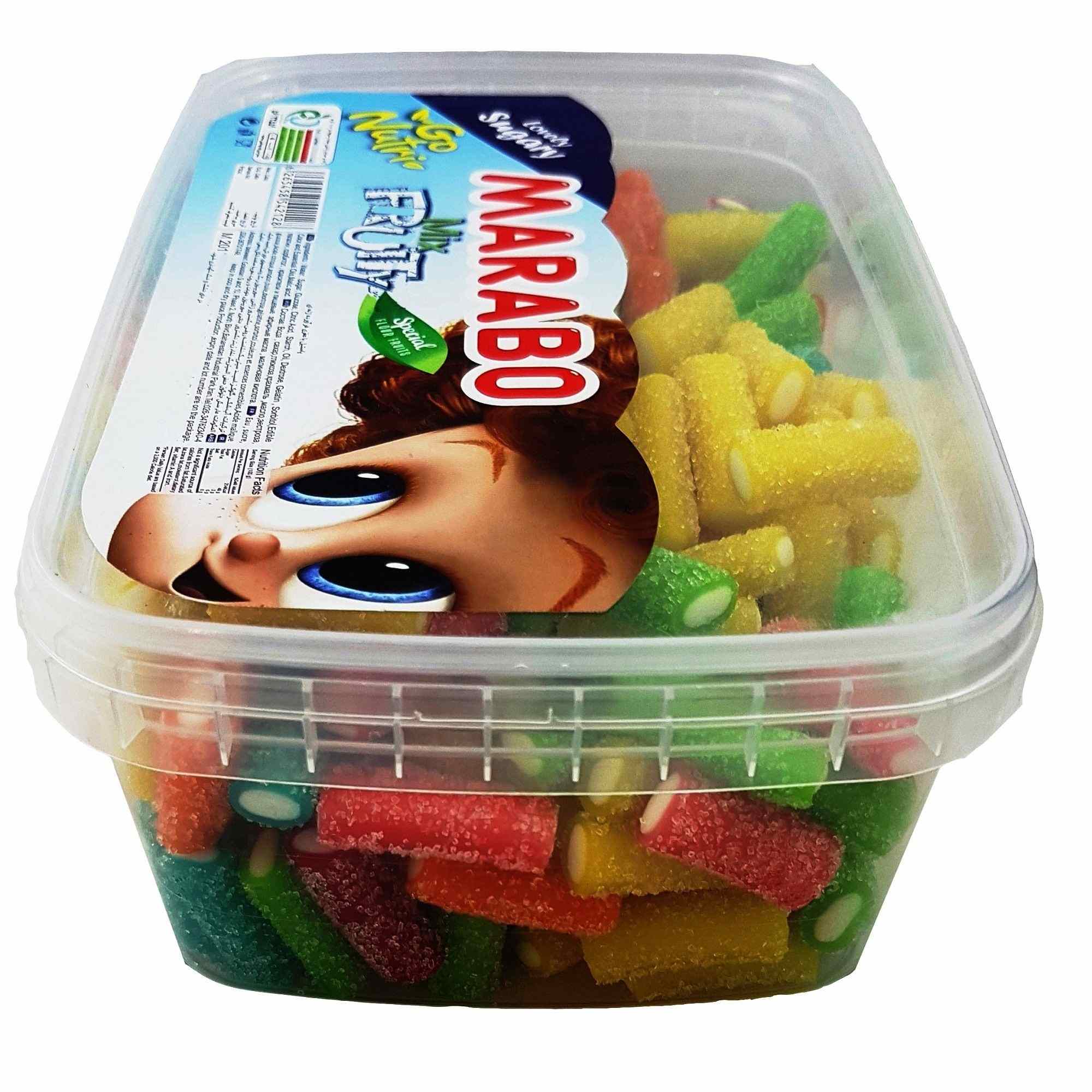 Marabo Halal Brick Shape Gummy Candy – Soft & Chewy Sugar-Coated Fruit Gummies, 800g Bag