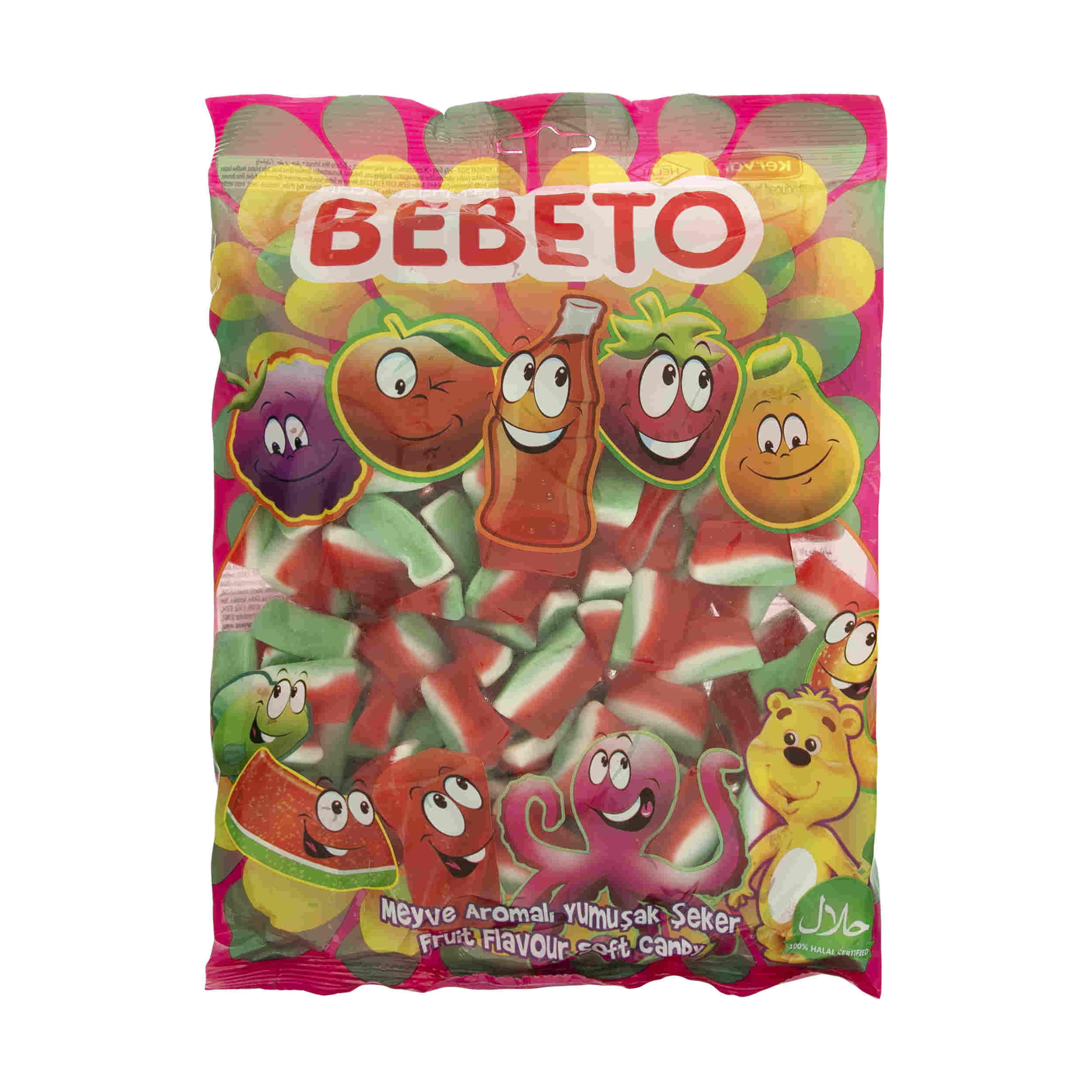 Halal Gummy Candy with Watermelon Flavor – Soft and Chewy Fruit Gummies by Bebeto (1000g)
