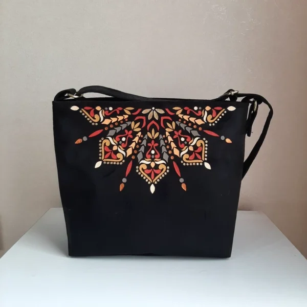 Hand-Painted Traditional Fabric Women's Shoulder Bag – Lightweight, Spacious, and Perfect for Daily Use