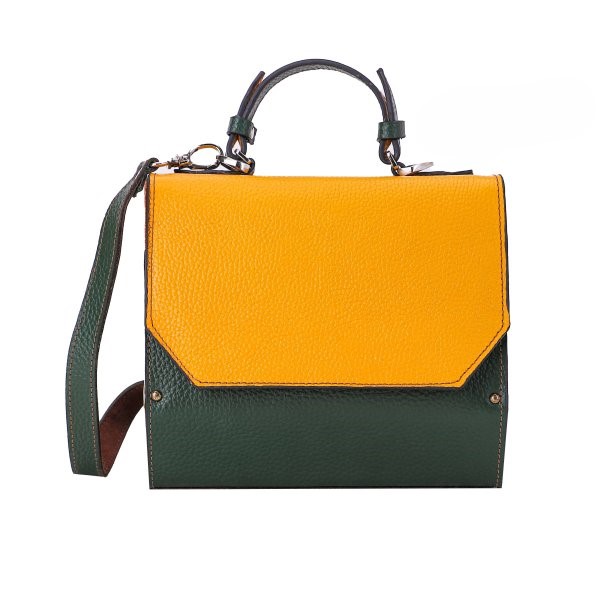 Handcrafted Leather & Wood Shoulder Bag with Sunflower Design – Perfect for Parties