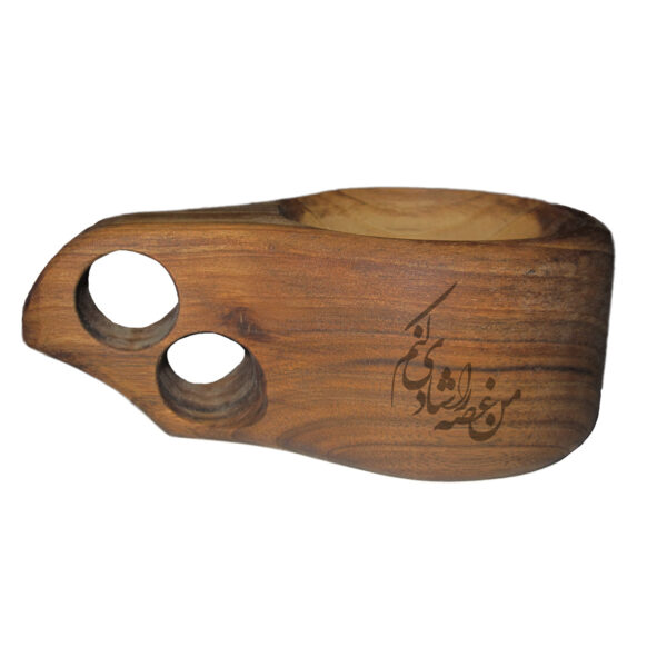Handcrafted Kuksa Wooden Mug – Featuring the Persian Verse “Man Ghosseh Ra Shadi Konam” , Ideal for Daily Sips & Gifts