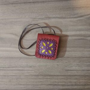 Handcrafted Leather Derafsh-e Kaviani Necklace – Small Pocket for Dua Paper