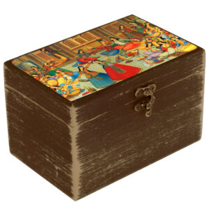 Handcrafted Wooden Gift Box with Traditional Persian Motif Pattern