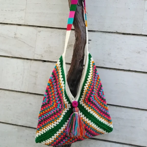 Handmade-Crochet-Shoulder-Bag-–-Colorful-Granny-Square-Design-with-Tassel-and-Button-Closure