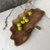 Handmade-Walnut-Wood-Serving-Platter-with-Ginkgo-Leaf-Design-Handle-–-Natural-Wooden-Snack-Appetizer-Plate-3
