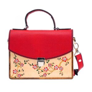 Coral Handwoven Raffia Bag – Elegant Semi-Circle Tote with Textured Design