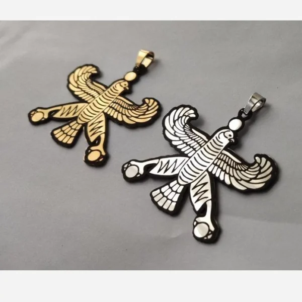 Historic Shahbaz Stainless Steel Pendant – Iconic Ancient Persian Symbol of Cyrus the Great