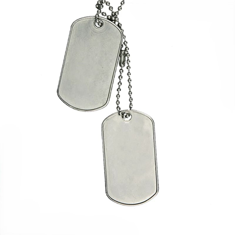 Islamic Stainless Steel Military-Style Dog Tag Necklace with Custom Name and Birthdate Engraving