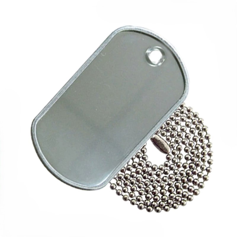 Main image of Islamic Stainless Steel Military-Style Dog Tag Necklace with Custom Name and Birthdate Engraving