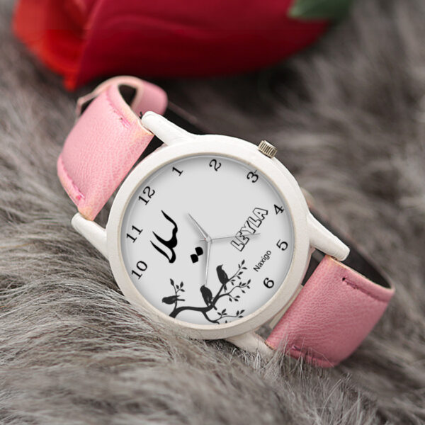 Leila-Womens-Analog-Watch-–-Minimalist-Round-Dial-with-White-Face-Soft-Leather-Strap-Lightweight-Case-2