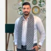 Mens-Black-and-White-Eslimi-Silk-Velvet-Scarf-–-Elegant-Four-Season-Design-with-Traditional-Persian-Motif
