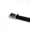 Thumbnail 5: Men’s Drafsh Kaviani Leather Bracelet – Black and Silver 316 Stainless Steel, Adjustable Buckle