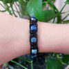 Mens-Lapis-Lazuli-Bracelet-with-Cubic-Blue-Beads-Black-Cord-Weave-and-Adjustable-Knot-Closure-3