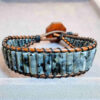 Mens-Larvikite-Bracelet-—-Polished-Larvikite-Cylinder-Beads-on-Genuine-Leather-with-Button-Loop-Closure-4