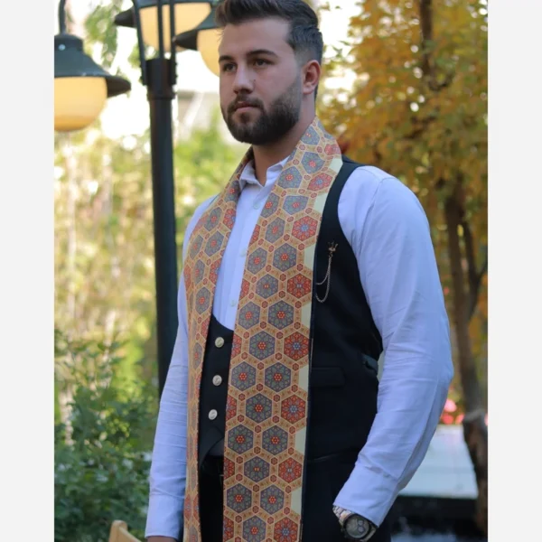 Mens-Traditional-Eslimi-Silk-Velvet-Scarf-–-Timeless-Persian-Art-for-Every-Season-Special-Events