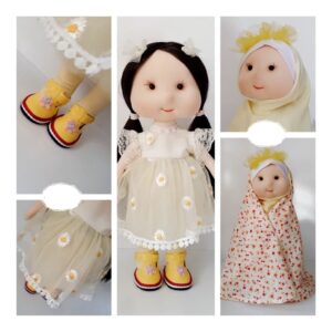 Islamic Doll “Mahdokht” | Cloth Fabric Taklif Toy with 2 Washable Removable Outfits, Lace‑Up Shoes, Hijab & Prayer Veil