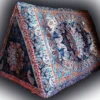 Navy Blue Termeh Triangle Backrest Pillow – Persian Decorative Cushion (1)