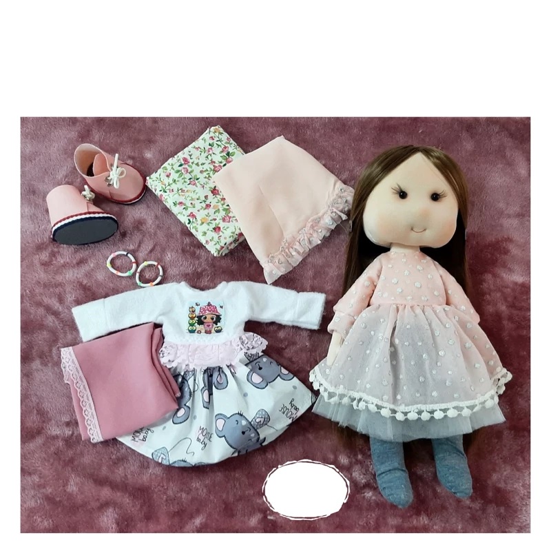 Main image of Islamic Doll “Irandokht” |Cloth Fabric Toy with 2 Removable Washable Outfits & Shoes, Headscarf, Hijab & Prayer Veil