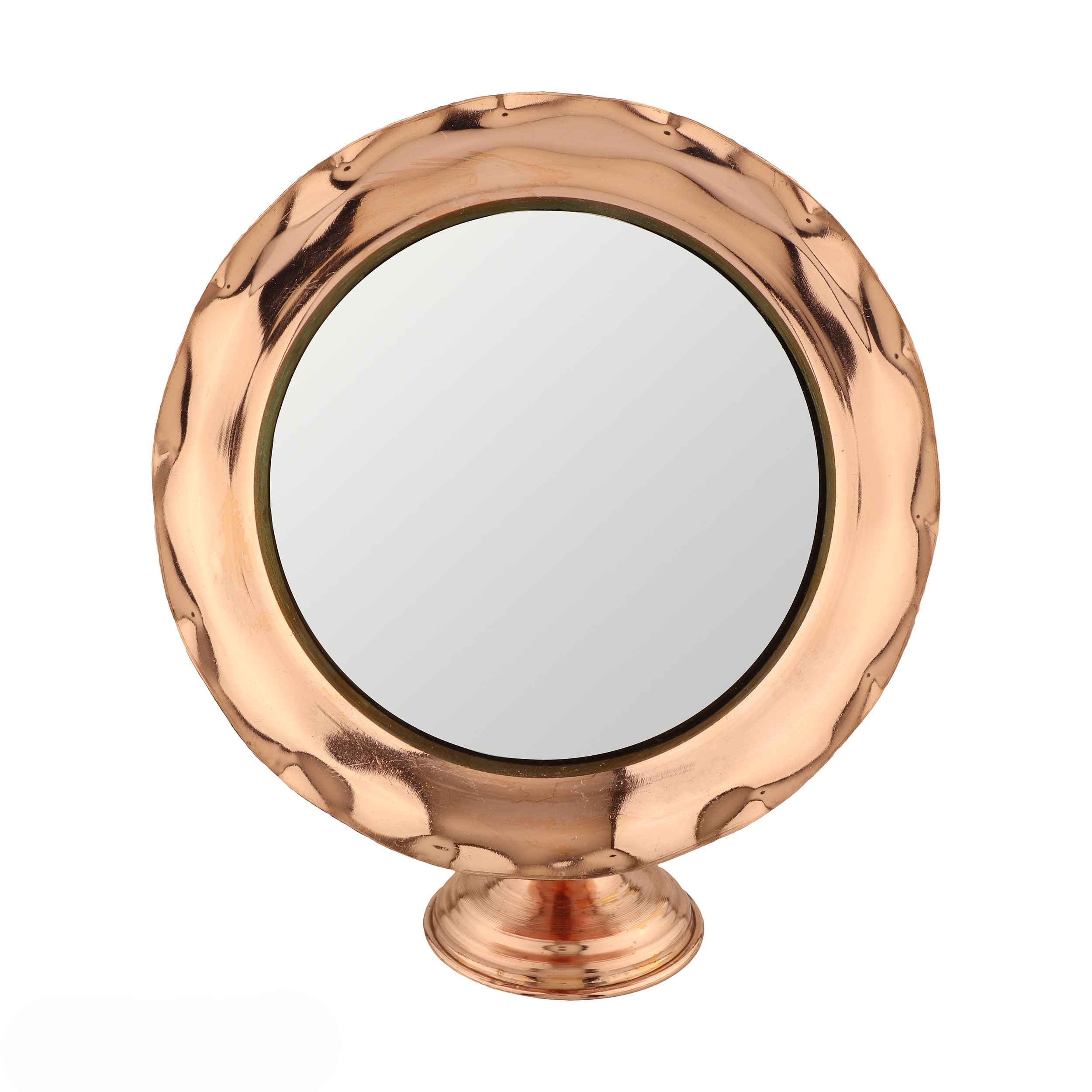 Persian Copper Mirror & Candle Holder Set – 3-Piece Traditional Décor for Home & Celebrations