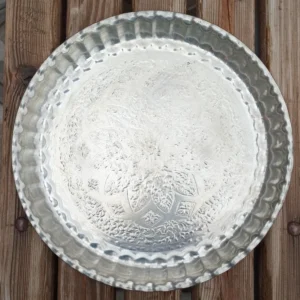 Persian Copper Serving Tray – 36 cm, Perfect for Serving Rice, Kebab & Main Dishes