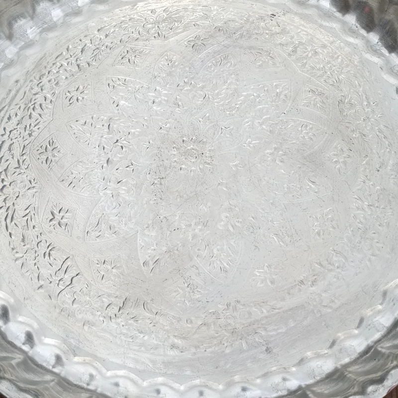 Persian Copper Serving Tray – 36 cm, Perfect for Serving Rice, Kebab & Main Dishes