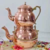 Persian Copper Teapot and Kettle Set with Brass Handle – Hammered Finish for Tea Brewing1