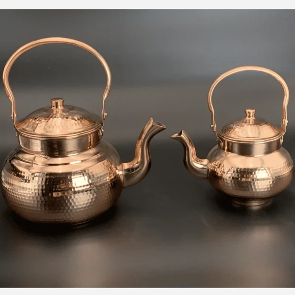 Persian Copper Teapot and Kettle Set – 1.5L Capacity, Tin Coating, Ideal for Daily Use3