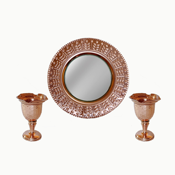 Persian-Hammered-Copper-Mirror-Candle-Holder-Set-–-3‑Piece-Decorative-Home-Decor-1