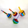 Persian Handcrafted Rainbow Wooden Spinning Tops – Bright & Playful Set of 4 (1)