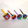 Persian Handcrafted Rainbow Wooden Spinning Tops – Bright & Playful Set of 4 (2)