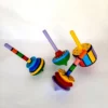 Persian Handcrafted Rainbow Wooden Spinning Tops – Bright & Playful Set of 4 (3)