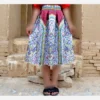 Pleated-Midi-Satin-Skirt-with-Persian-Floral-Motifs-in-Pink-and-Yellow-on-White-3