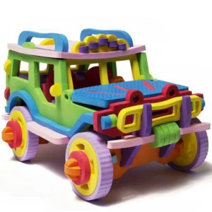 3D Foam Puzzle – Colorful Jeep Car Design – 36-Pack Cellophane Packaging (Washable & Unbreakable)