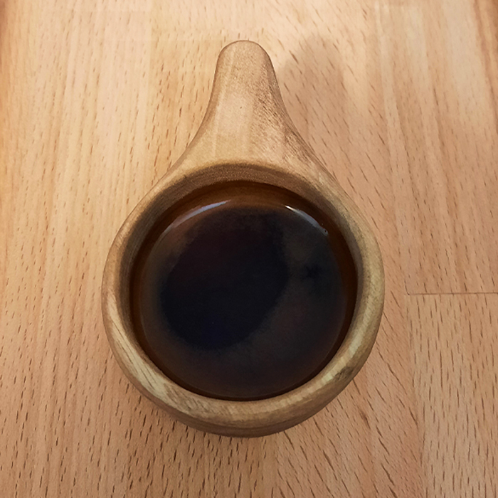 Rustic Handcrafted Wooden Cup – Engraved with Persian Name “Hedyeh” , Perfect for Coffee Moments