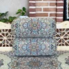 Set of Two Round Termeh “Behesht” Backrest Pillows – Pearly, Traditional Style