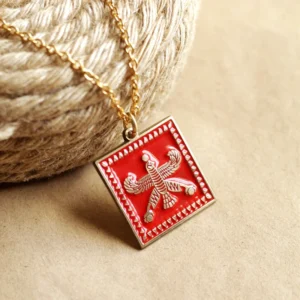 Shahbaz Flag Bronze Necklace – Symbol of Achaemenid Strength and Legacy, Perfect for Heritage Jewelry lovers