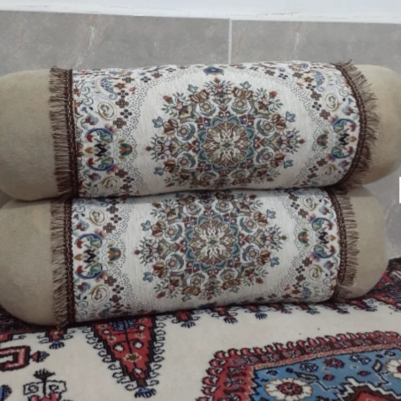 Single Traditional Cream Round Backrest Pillow – Persian Traditional Design