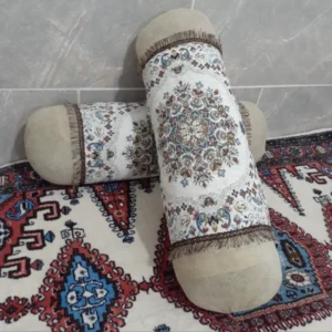 Single Traditional Cream Round Backrest Pillow – Persian Traditional Design