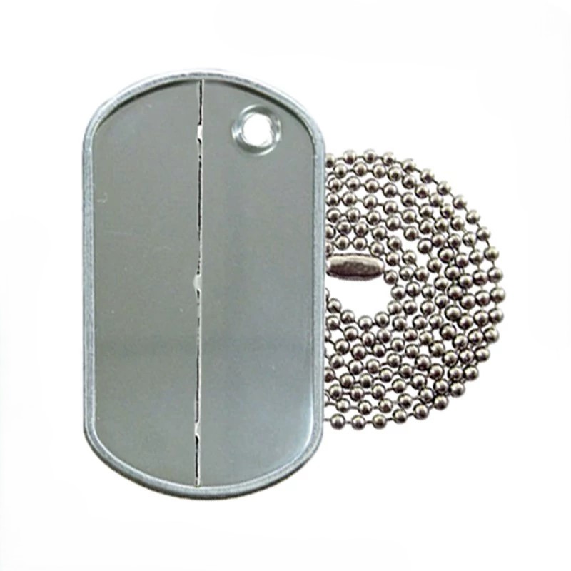 Stainless Steel Military-Style Necklace and Dog Tag with Custom Engraving
