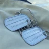 Thumbnail 4: Stainless Steel Military-Style Necklace and Dog Tag with Custom Engraving