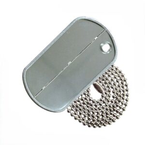 Stainless Steel Military-Style Necklace and Dog Tag with Custom Engraving