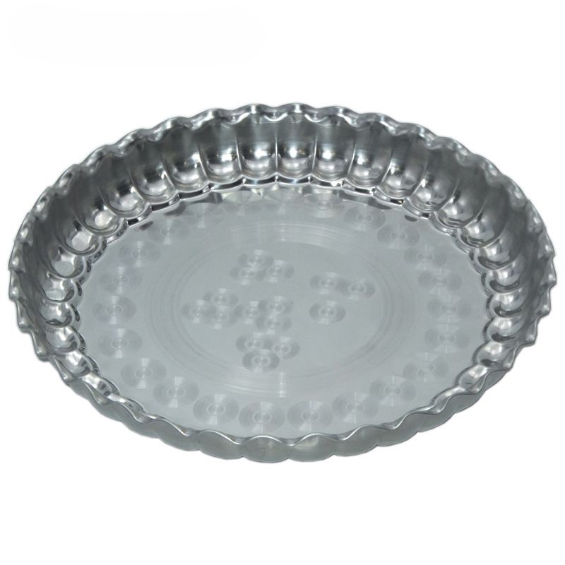 Stainless Steel Round Serving Tray – 29 cm , Polished & Durable for Everyday Meals