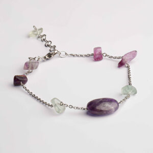 Whispers of Twilight — Amethyst & Fluorite Harmony Bracelet