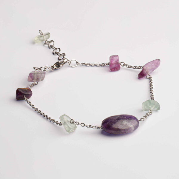 Whispers of Twilight — Amethyst & Fluorite Harmony Bracelet