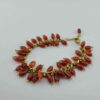 Womens-Brown‑Red-Carnelian-Bracelet-on-Gold‑Tone-Chain-—-Adjustable-with-Lobster-Clasp