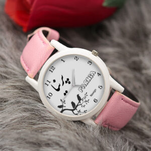 Women’s Parnia Analog Watch – Pink Dial, Comfortable Plastic Case, Faux Leather Strap, Minimalist Design